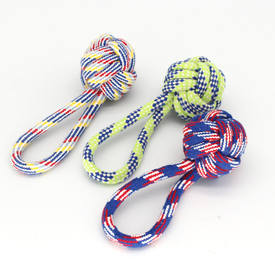 Dog Toy Cotton String Woven Single Ear Ball Dog Bite Ball Teddy/Golden Retriever Molar Training Pet Toy Bends and Hitches