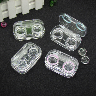 Xuanfu Fully Transparent Contact Lens Case Small Box with Washer Cosmetic Contact Lenses Stable Supply Quantity Discount
