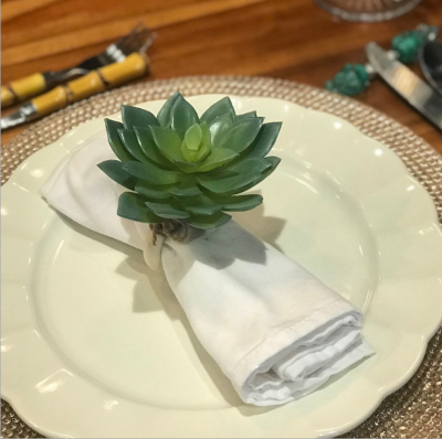 Decorative Succulent Plants Napkin Rings r for Wedding Hotel
