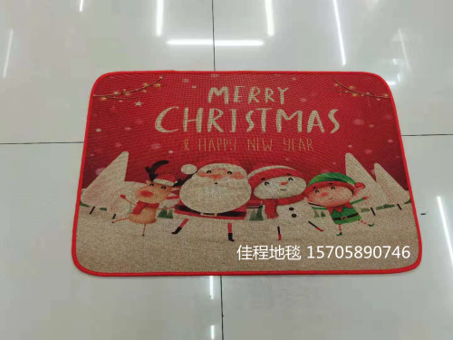 hd 3d linen printing cistmas floor mat cistmas floor mat cistmas door mat printing cistmas linen non-slip floor mat