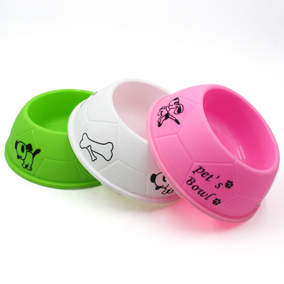 Pet Bowl Football-Shaped Dog Bowl Cat Dog Food Bowl Thickened Non-Slip Plastic Single Bowl Pet Tableware Supplies