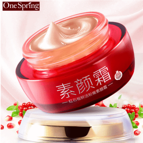 a branch spring pomegranate natural core cream fresh pink isolation beauty moisturizing nourishing cream isolation cream skin care products