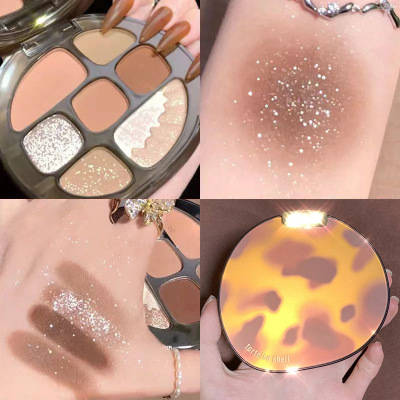 Eye Shadow Amber Eye Shadow Plate Millennium Rice Noodle Plate Shimmer Matte Earth Color Blush Highlight Makeup Palette