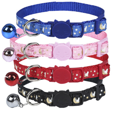 2020 New Bronzing Mouse Luminous Nylon Ribbon Colorful Collar Safety Buckle Pet Supplies Factory in Stock