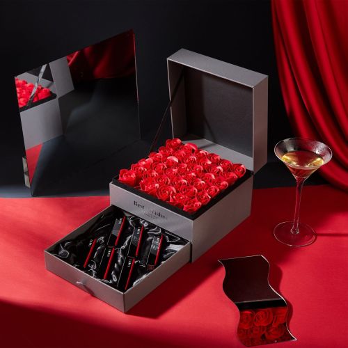 makeup kit 520 magnetic aluminum tube lipstick set for girlfriend rose soap flower birthday gift box