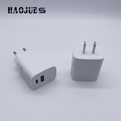 2021 New a + C Home Charger 1usb + 1pd20w Interface Mobile Phone Super Fast Charge iPhone Flash Charger