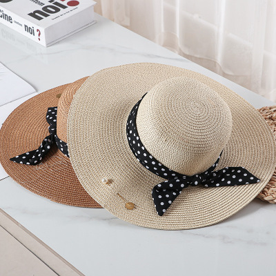 Beach Big Brim Sun Hat Summer Straw Hat Foldable Sun Hat Outdoor Sun Hat Women Retro Sun-Proof Straw Hat