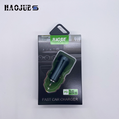 2021 new 38W Metal Car Charger A + C Car Charger Pd20w Flash Charger Diamond Edge High-End Metal Car Charger