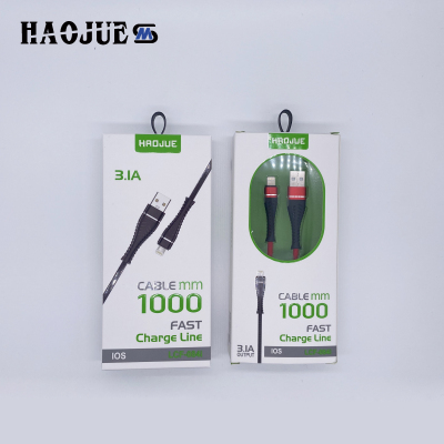 iPhone Anti-Break Data Cable 3.1A Fast Charge Data Cable Haojue Brand High Quality Flash Charge Mobile Phone Cable