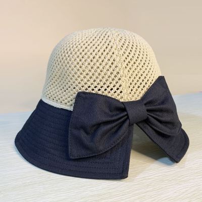 Hollow Breathable Sun Hat Beach Hat Big Brim Straw Hat Bucket Hat Bow Sun Hat Sun Protection Western Style Fashion
