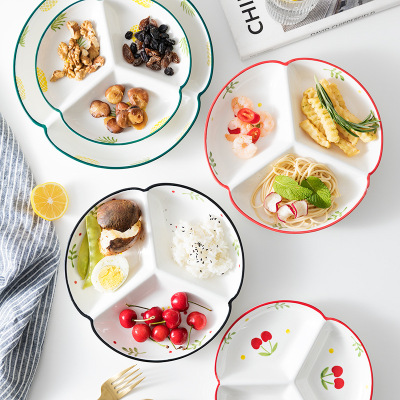 Tray Children's Food Dispatch Disk Breakfast Plate Creative Household Dinner Plate Platter Compartment Dinner Plate