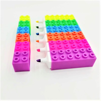 Building Blocks Fluorescent Pen Children's Toy Graffiti Pen Can Be Used as Gifts Custom LGO Large Capacity Color Marker H680