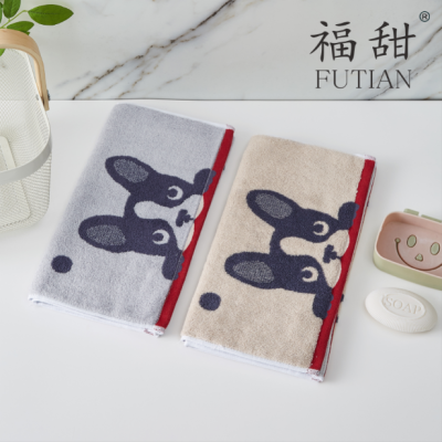 Futian-Cotton Thickened Jacquard Towel Cute Animal Towel Couples Face Towel Jarre Aero Bull Towel Factory Direct Sales