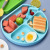 Plate Integrated Children's Tableware Compartment Silicone Bowl Babies' Sucking Bowl Feeding Tableware Eat Learning Set