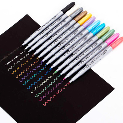 Color Metal Marker Pen DIY Album 12 Colors Writing Marker Waterproof Colorfast