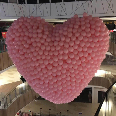 Shopping Mall Activity Balloon Net Pocket Heart-Shaped down Net Proposal Christmas Opening Bar Balloon Landing Net Rain Supplies