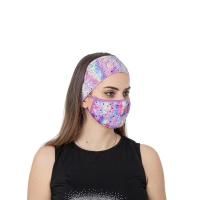 Jakijayi 2021 Cross-Border Diamond Mask Hair Band Fashion Diamond Cloth Mask Sun Protection Black Washable