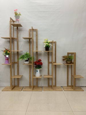 Factory Direct Sales Balcony Indoor Succulent Flower Stand Bamboo Flower Stand