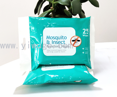 25pcs mosquito insect repellent wipes helps to prevent against bitesprevent against bites and stings caused by insect 
