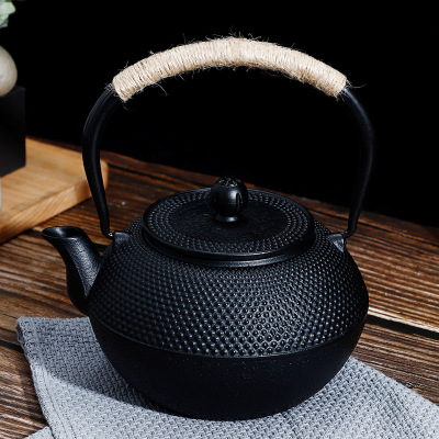 Teapot Old Iron Water Boiler Tea Kettle Home Health Care Teapot Creative Black Dot Particle Tea Set Can Be Customized