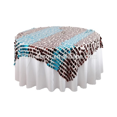 Colors sequin embroidered table overlay
