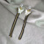 925 Silver Needle Black Korean Dongdaemun Elegant Long Fringe Earrings Stud Earrings Female Stall Supply