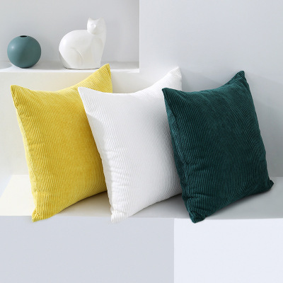 Simple Nordic Solid Color Corn Velvet Pillow Cover Corduroy Straight Strip Throw Pillow Cushion Cover Car Sofa Cushion Spot