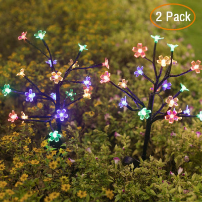 Solar Lawn Floor Outlet Cherry Blossom Lights Fireworks Lighting Chain Outdoor Waterproof Christmas Decorative Lights