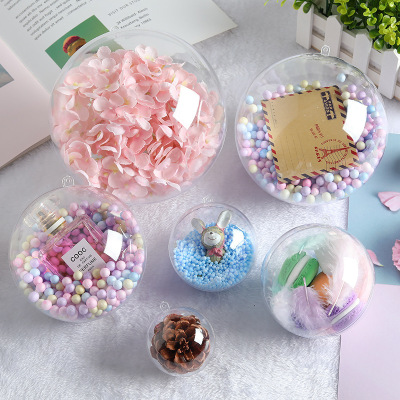 Plastic Ball Preserved Fresh Flower Hanging Ball PS Decorative Balls for Christmas Day Jubilant Decoration Hanging Ball