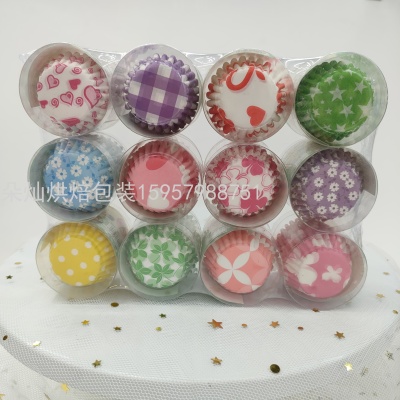 Oil-Proof Cake Paper Cake Cup Printing Barrel 6cm 100 Pcs/Barrel