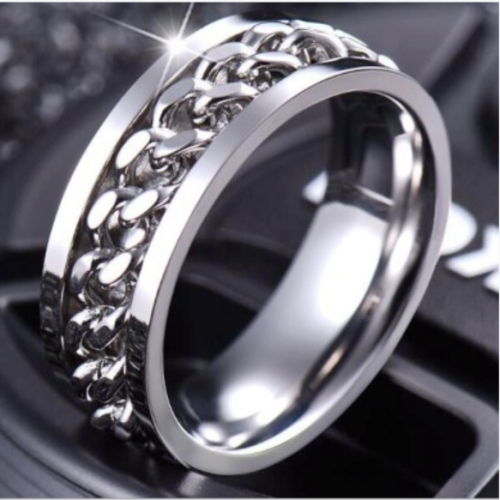 Men and Women Trend TikTok Chain Rotatable Couple Titanium Steel Bottle Opening Ring