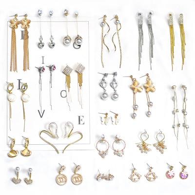925 Silver Needle Pearl Tassel Light Luxury Fashion Sense Earrings Ear Studs Earrings Korean High-Profile Figure Stall Supply