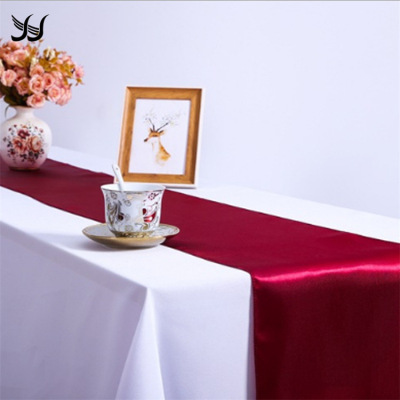 Cross-Border European and American Color Table Flag Hotel Wedding Wedding Celebration Decoration Satin Table Flag Wish Amazon EBay