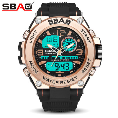 2020 Popular Men's Pu Strap Watch Luminous Alarm Clock Multi-Function Electronic Watch Waterproof Watch Custom Logo