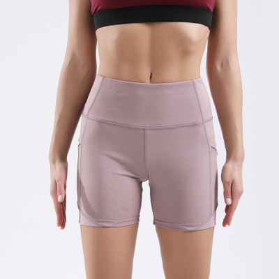 New Nude Feel High Waist Workout Shorts Women's Casual Stretch Hip Lift Body Shaping Yoga Shorts Cropped Pants Solid Color