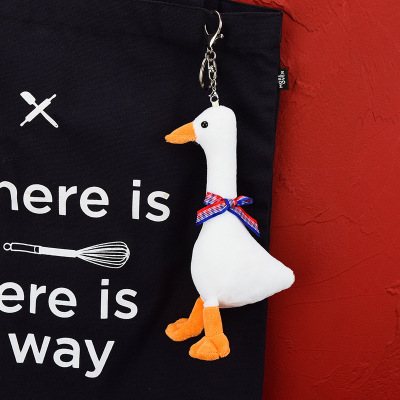 Big White Geese Schoolbag Pendant Creative Cute Cartoon Unique Keychain Female Plush Doll Backpack Small Ornaments Wholesale