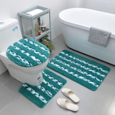 Bathroom Non-Slip Floor Mat Quick-Drying Edelweiss Three-Piece Home Door Mat Chenille Bedroom Mat Entrance Bath Mat