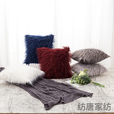 Cross-Border Ins Nordic Solid Color Plush Christmas Pillow Cover Amazon Sofa Cushion Cover Bedside Cushion Case