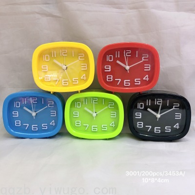 Foreign Trade Square Simple Plastic Alarm Clock Children's Study Desk Quartz Pendulum Clock