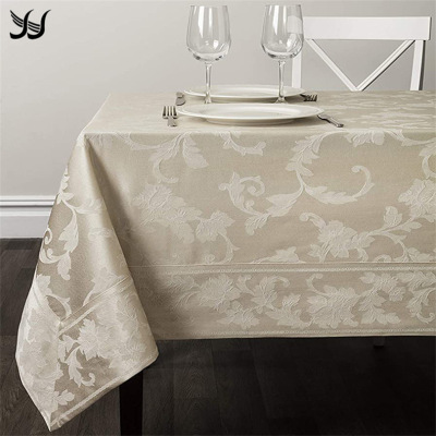 Factory Direct Supply Hotel Restaurant Home Full Polyester Jacquard Tablecloth Dining Table Tablecloth