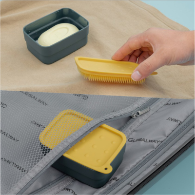 Portable Dormitory Soap Box Drain Seal with Brush