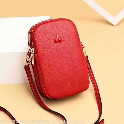 Mobile Phone Bag 2021 New Women's Polyurethane Wallet Three-Layer Key and COIN Case  Crossbody Shoulder Bag for Women