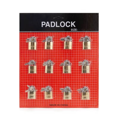 Titanium Lock Electroplating Lock Titanium Lock 25mm * 12PCs One Word Titanium Lock Iron Padlock Padlock Direct Wholesale Suction Card