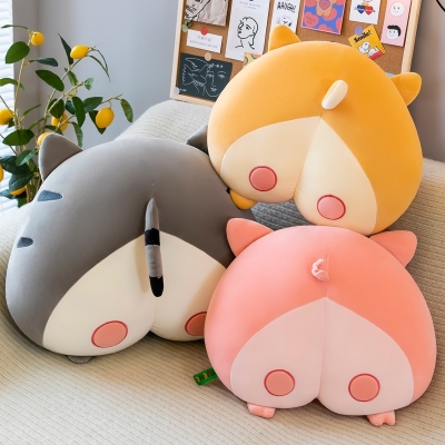 Cute Creative Plush Toy Big Doll Cushion Sleeping Corgi Ass Pillow Bed Girl's Doll Ragdoll