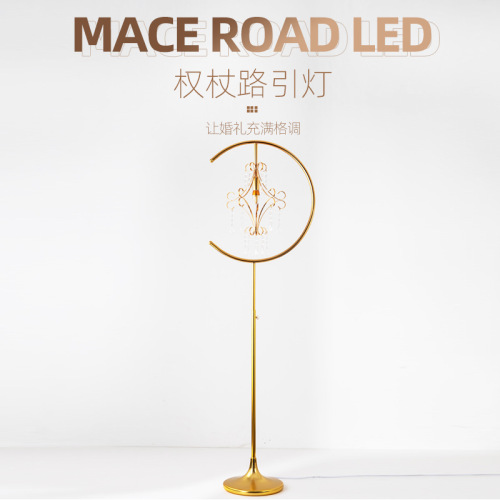 New Wrought Iron Scepter Road Lead wedding Props Crystal Chandelier Road Lead Stage Activity Decoration