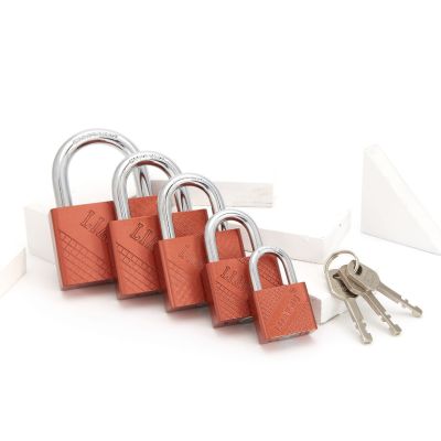 Factory Wholesale Direct Wholesale Mesh Red Bronze Steering Lock Short Beam Card Iron Padlock Carriage Lock Luggage Lock Direct Supply