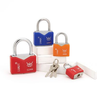 Plastic Rhombus Iron Core Padlock Factory Wholesale Pujiang Padlock Hardware Lock Door Lock Old Lock Head Padlock