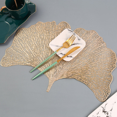 New Placemat Creative Nordic Style Ginkgo Leaf PVC Placemat Waterproof Non-Slip Coaster