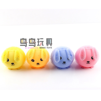 TPR Cute Flash Rabbit Children's High Elasticity Squeezing Toy Decompression Vent Ball Creative Play House Toy