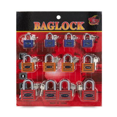 Color Set Plastic Square Steering Lock Iron Padlock Open Key Outdoor Lock Factory Wholesale Suction Card Direct Wholesale